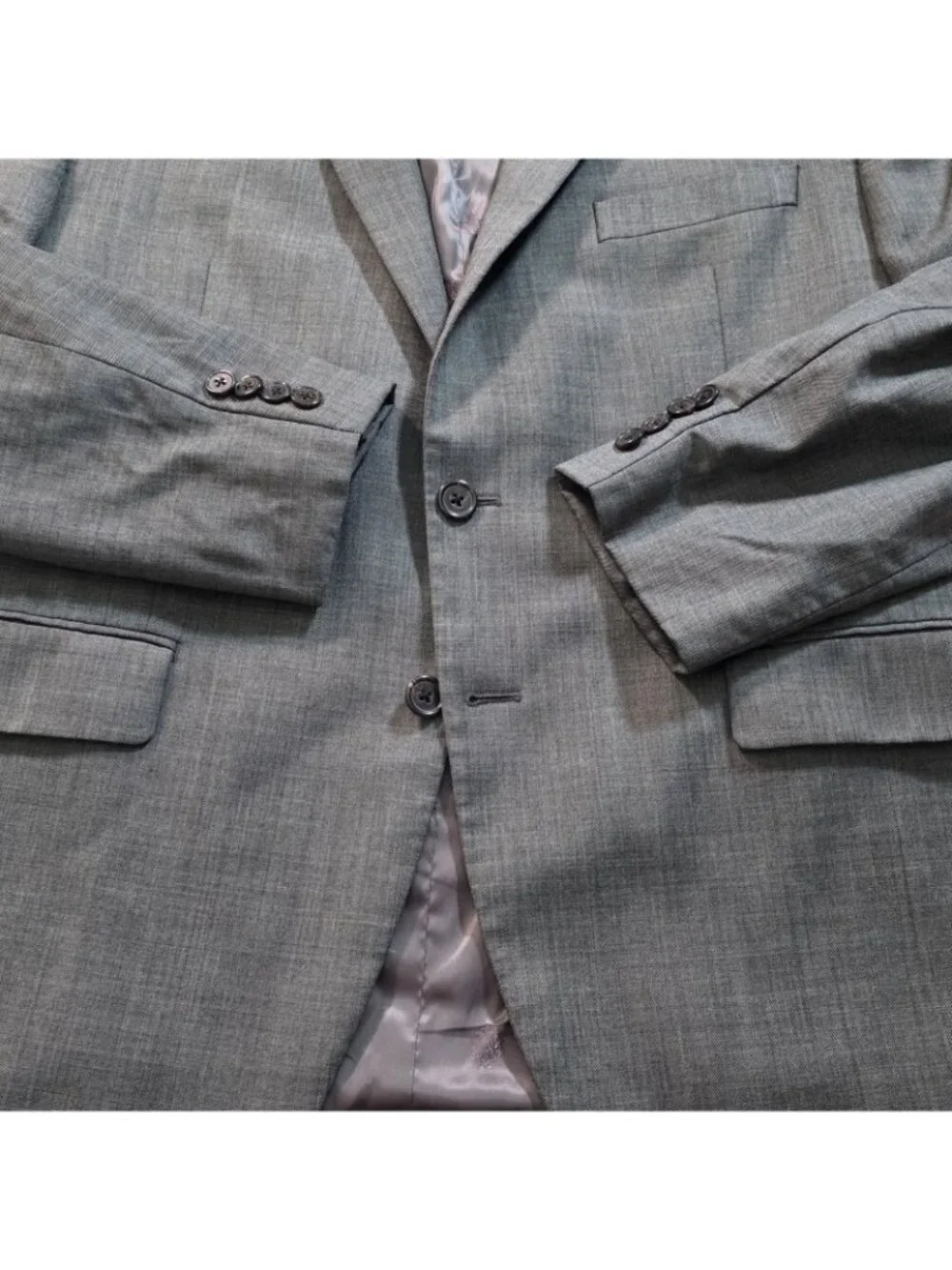 Ralph Lauren Blazer Men US 42S Gray Wool 2B 2V Lined SB Business Edgy Minimalist